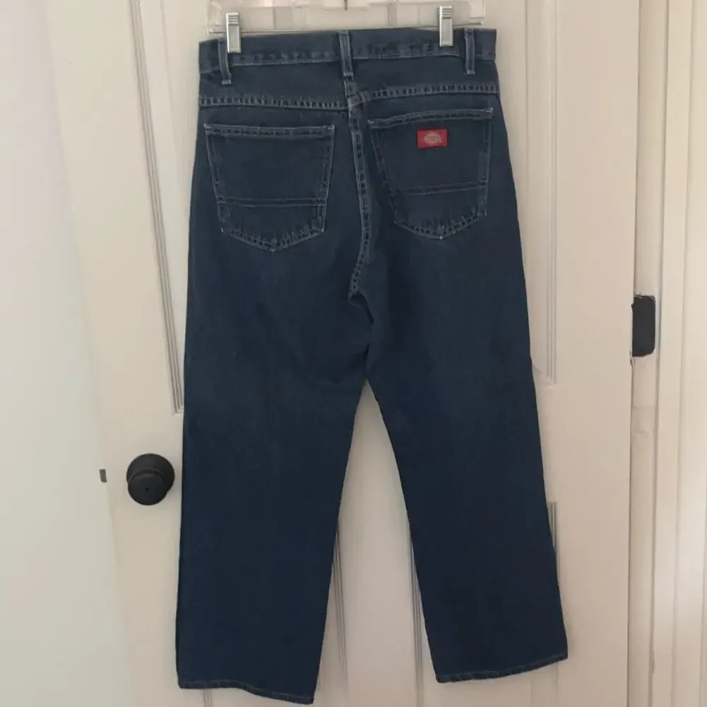 Dickies Relaxed Fit Denim Jeans 13293SDD Men's 30x30 Dark Blue Straight